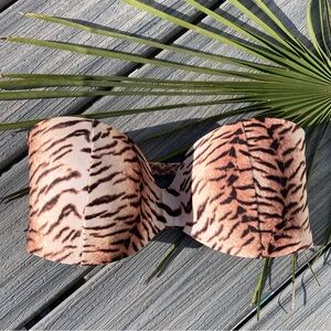 NWOT ACACIA - Tiger Coconut Strapless Moulded Padded Bikini Top - S